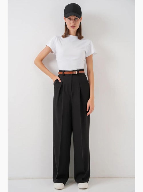 Pantalon palazzo plissé taille haute bdart - Kiabi