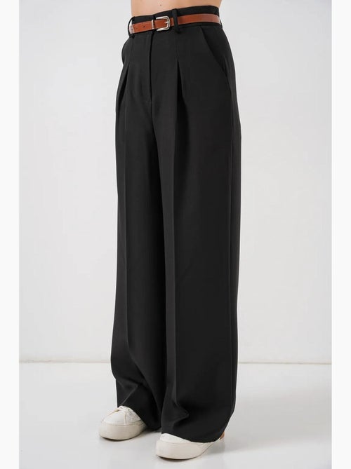 Pantalon palazzo plissé taille haute bdart - Kiabi
