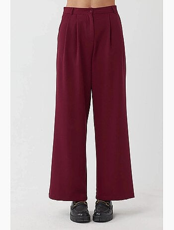 Pantalon palazzo plissé taille haute hiccup