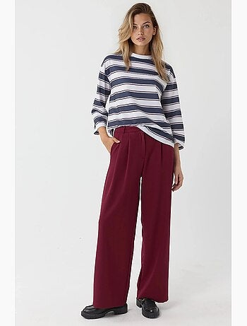 Pantalon palazzo plissé taille haute hiccup