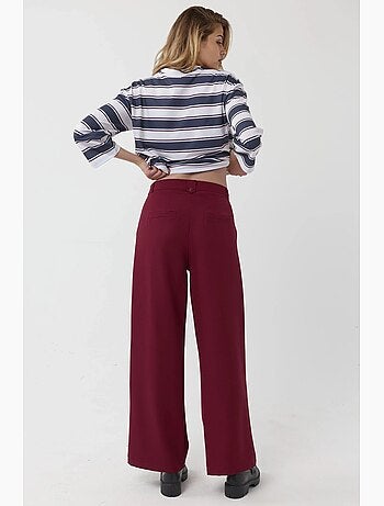 Pantalon palazzo plissé taille haute hiccup