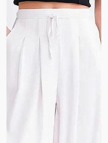 Pantalon palazzo plissé taille haute mixray