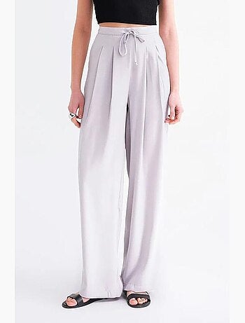 Pantalon palazzo plissé taille haute mixray