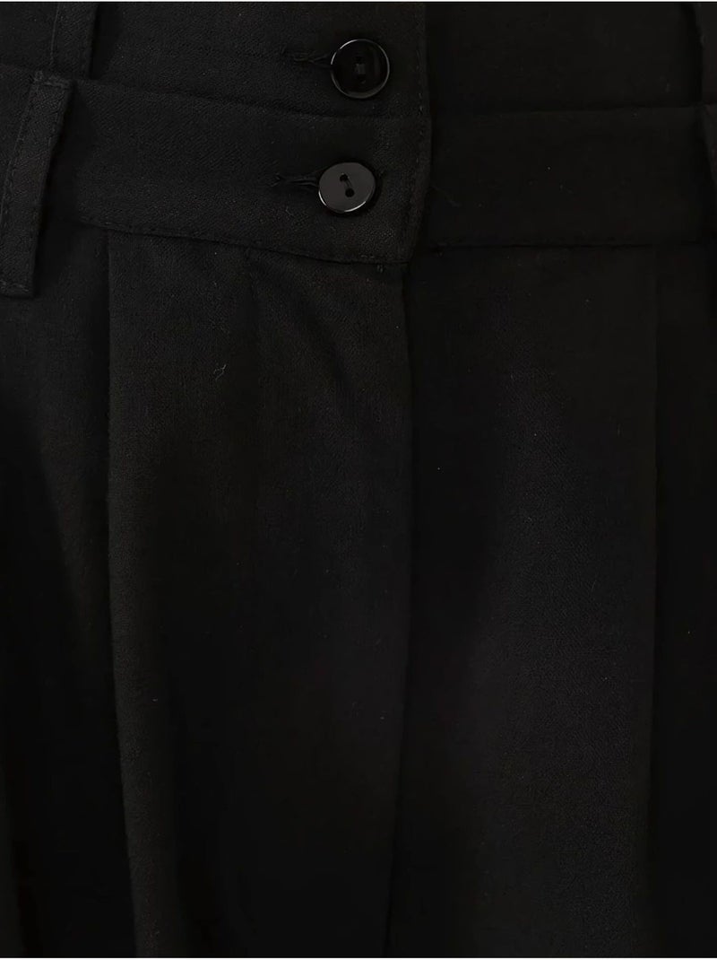 Pantalon Palazzo plissé taille haute Noir - Kiabi