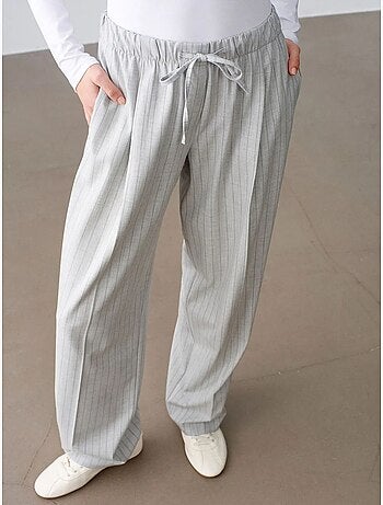 Pantalon palazzo rayé à jambe large dilvin