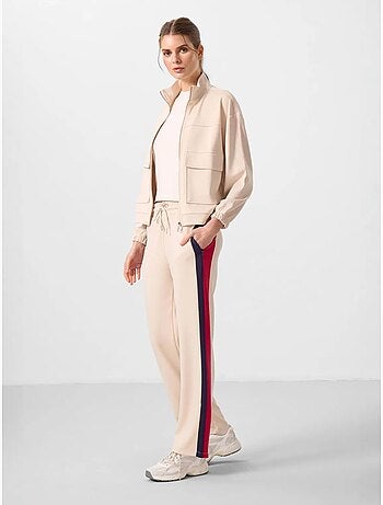 Pantalon palazzo rayé avec taille à cordon tommy