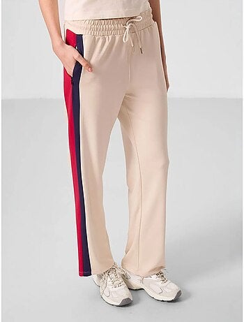 Pantalon palazzo rayé avec taille à cordon tommy