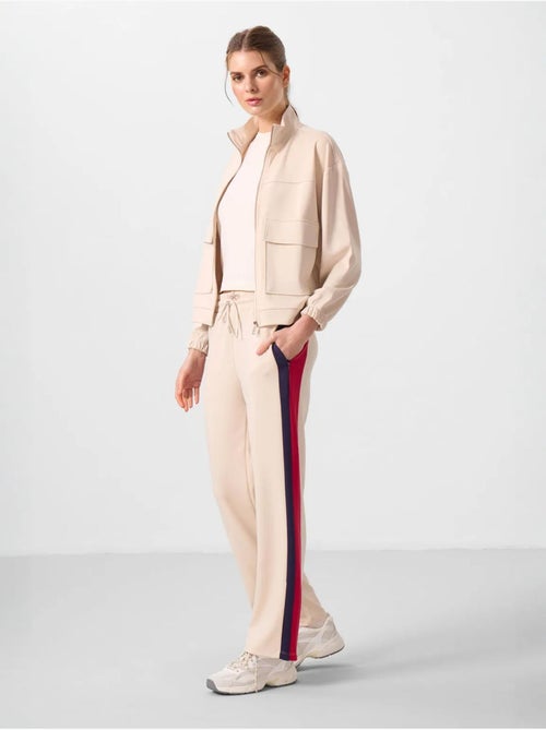 Pantalon palazzo rayé avec taille à cordon tommy - Kiabi