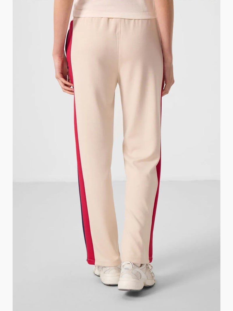 Pantalon palazzo rayé avec taille à cordon tommy Beige argile - Kiabi