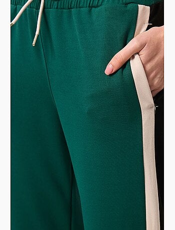 Pantalon palazzo rayé avec taille à cordon tommy
