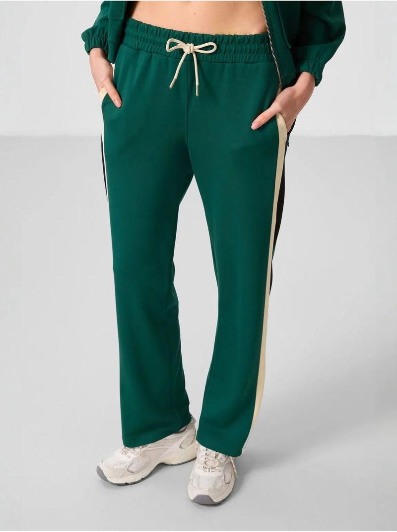 Pantalon palazzo rayé avec taille à cordon tommy Vert - Kiabi