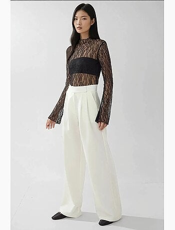 Pantalon palazzo taille haute à jambes larges hiccup