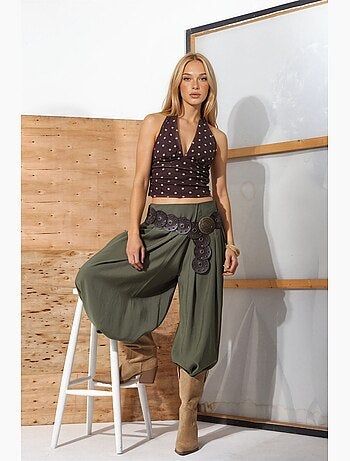 Pantalon palazzo taille haute à jambes larges hiccup