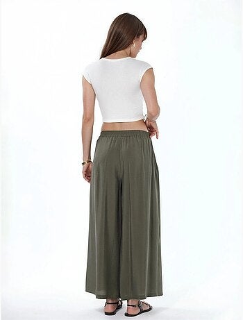 Pantalon palazzo taille haute à jambes larges hiccup