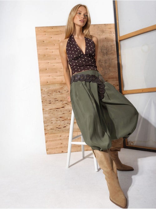 Pantalon palazzo taille haute à jambes larges - Kiabi