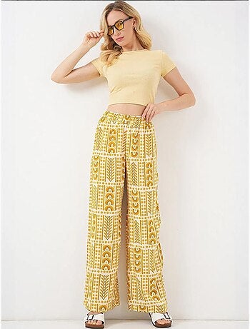 Pantalon palazzo taille haute à rayures géométriques bdart