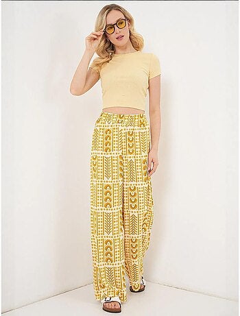 Pantalon palazzo taille haute à rayures géométriques bdart