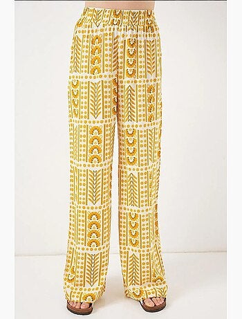 Pantalon palazzo taille haute à rayures géométriques bdart