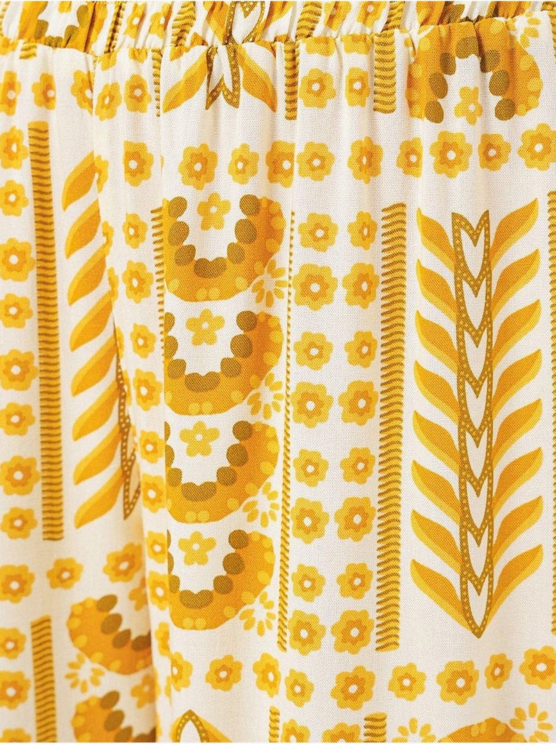 Pantalon palazzo taille haute à rayures géométriques bdart Ambre - Kiabi