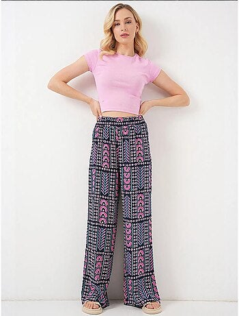 Pantalon palazzo taille haute à rayures géométriques bdart