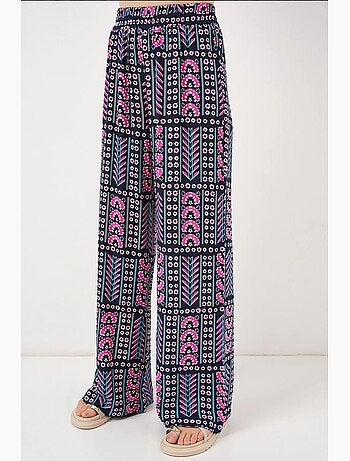 Pantalon palazzo taille haute à rayures géométriques bdart