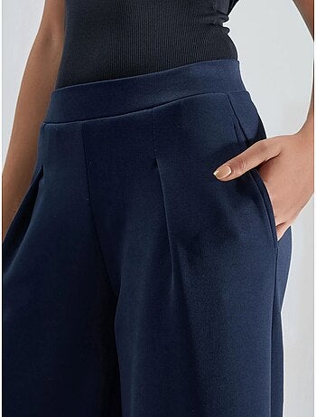 Pantalon palazzo taille haute avec élastique busem