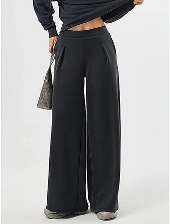 Pantalon palazzo taille haute avec élastique busem