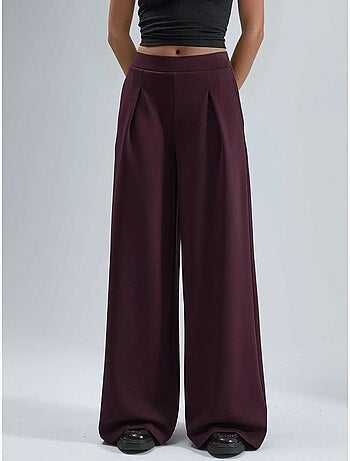Pantalon palazzo taille haute avec élastique busem