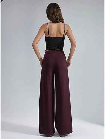Pantalon palazzo taille haute avec élastique busem