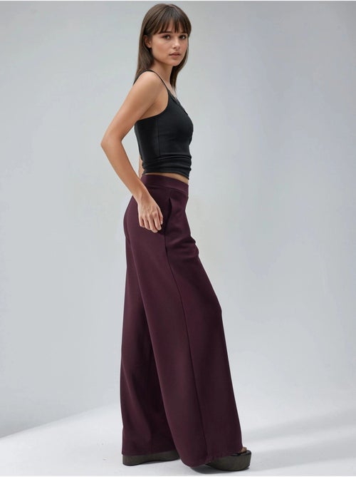 Pantalon palazzo taille haute avec élastique busem - Kiabi