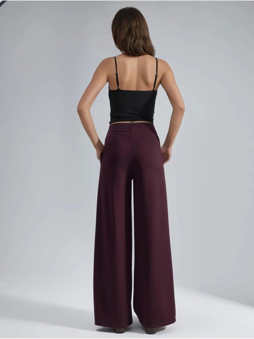 Pantalon palazzo taille haute avec élastique busem - Kiabi