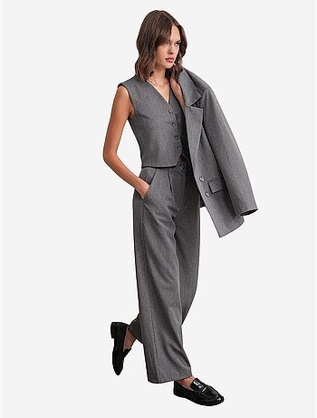 Pantalon palazzo taille haute avec poches mixray