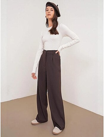 Pantalon palazzo taille haute avec poches mixray