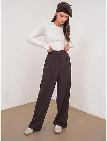 Pantalon palazzo taille haute avec poches mixray