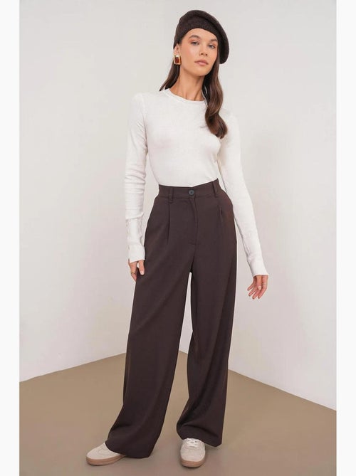 Pantalon palazzo taille haute avec poches mixray - Kiabi Pantalon palazzo taille haute avec poches mixray - Kiabi