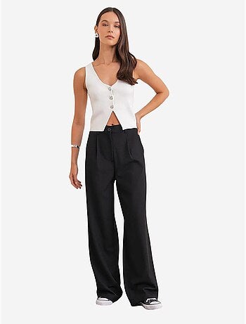 Pantalon palazzo taille haute avec poches mixray