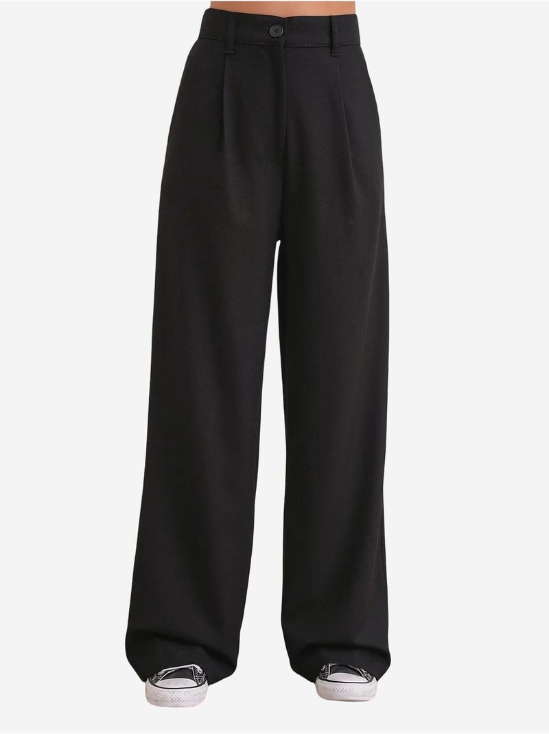 Pantalon palazzo taille haute avec poches mixray Noir - Kiabi