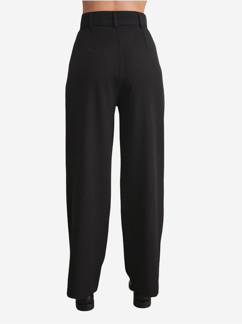 Pantalon palazzo taille haute avec poches mixray Noir - Kiabi