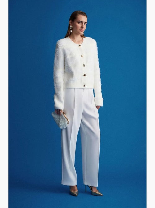 Pantalon palazzo taille haute en crêpe dilvin - Kiabi