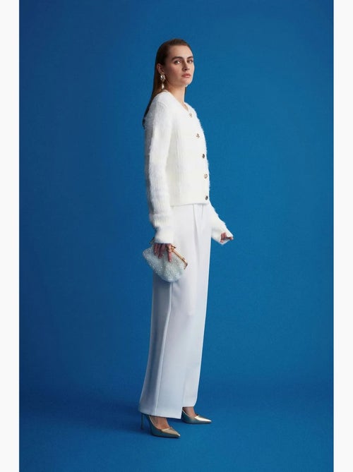 Pantalon palazzo taille haute en crêpe dilvin - Kiabi