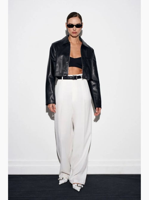 Pantalon palazzo taille haute en crêpe dilvin - Kiabi