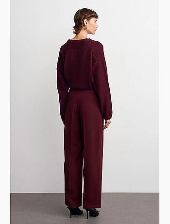 Pantalon palazzo taille haute en crêpe dilvin