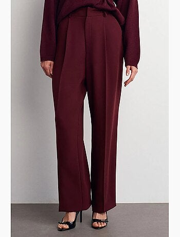 Pantalon palazzo taille haute en crêpe dilvin