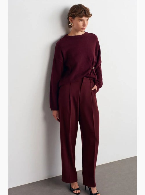 Pantalon palazzo taille haute en crêpe dilvin - Kiabi