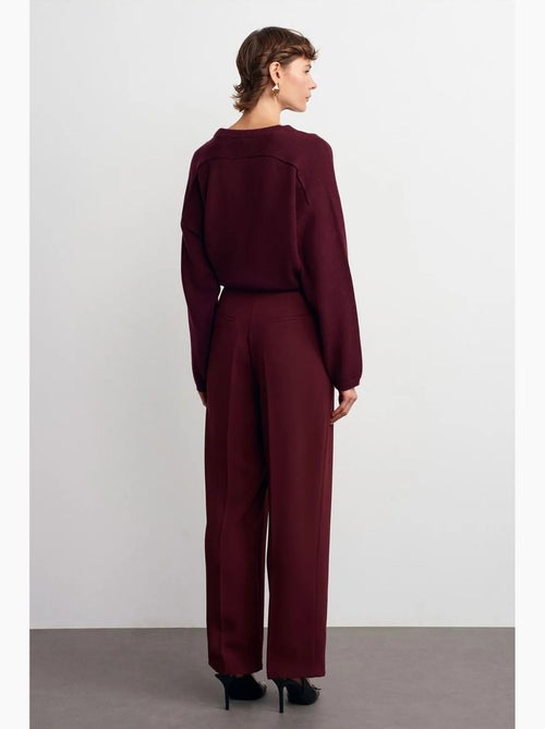 Pantalon palazzo taille haute en crêpe dilvin - Kiabi