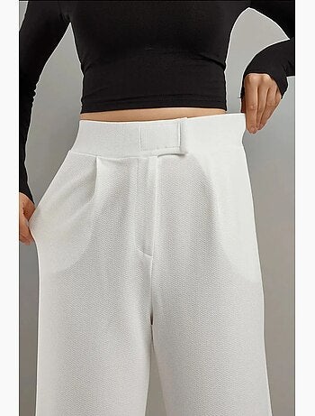 Pantalon palazzo taille haute en crêpe élastique hiccup