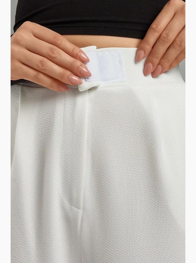 Pantalon palazzo taille haute en crêpe élastique hiccup Blanc - Kiabi
