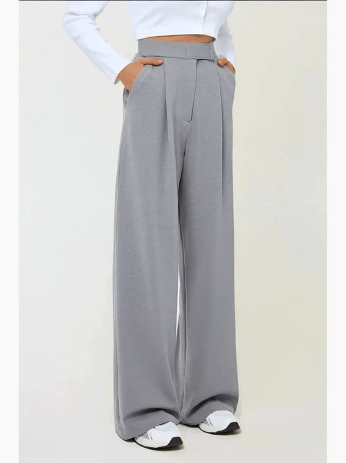 Pantalon palazzo taille haute en crêpe élastique hiccup - Kiabi