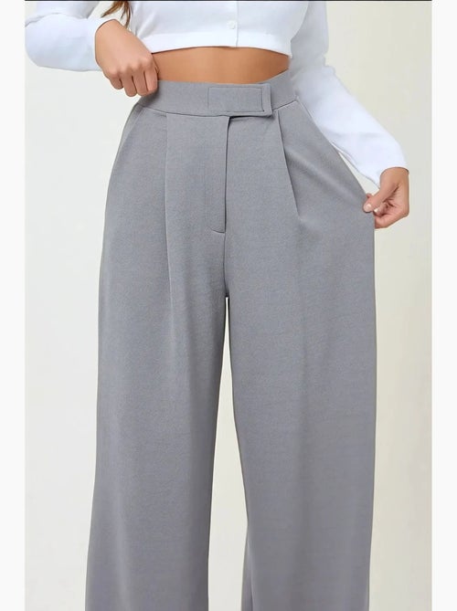 Pantalon palazzo taille haute en crêpe élastique hiccup - Kiabi