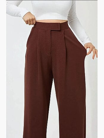 Pantalon palazzo taille haute en crêpe élastique hiccup